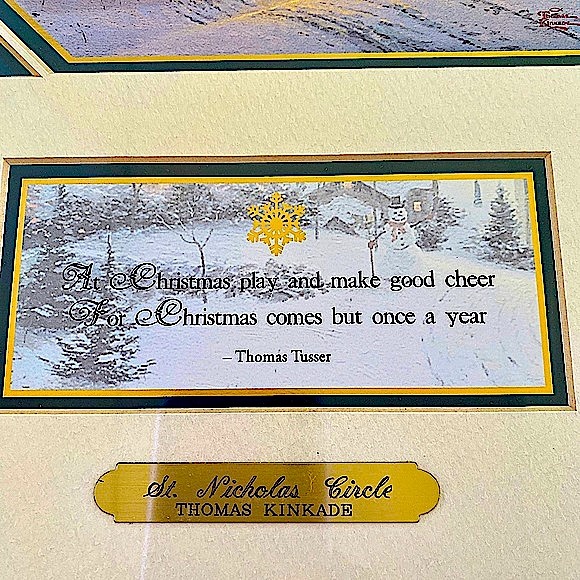 Thomas Kinkade 2005 Signed Accent Print, “St. Nicholas Circle” 13”x17”. - Picture 4 of 12